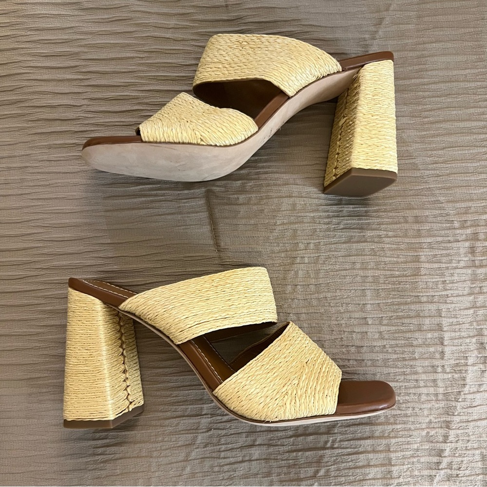 Women's Raffia Block Heel Sandals